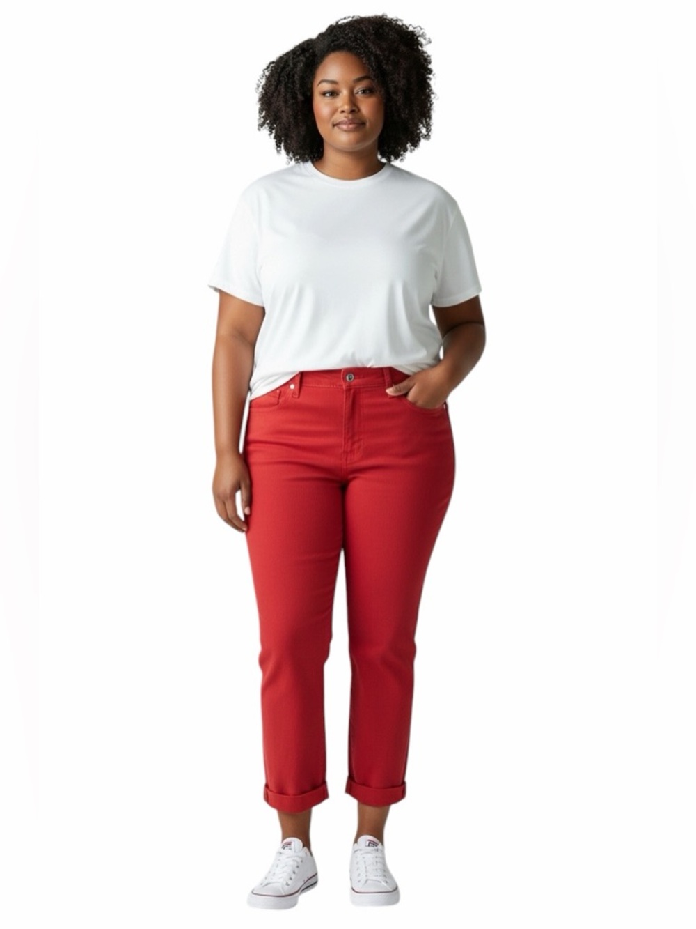 NWT🌺Levi's•Red Classic Crop Mid Rise Pants